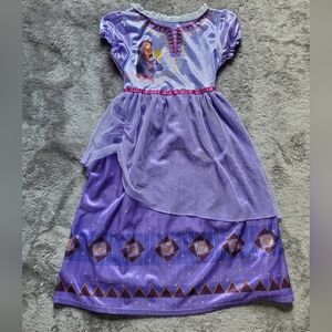 Disney Wish Asha and Magic Wishing Star Girl's Purple Satin Nightgown